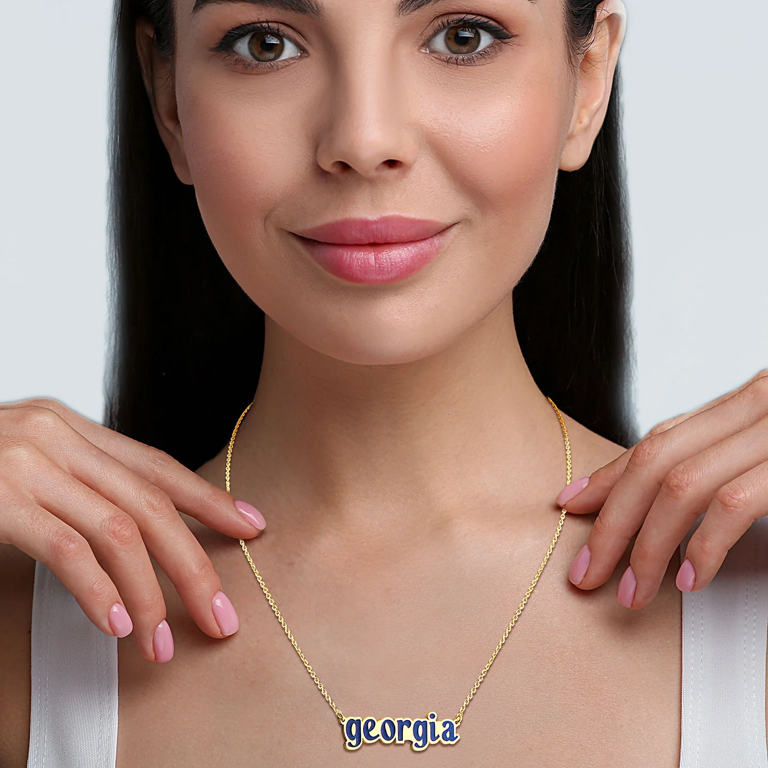 Lowercase Enamel Name Necklace - Image 3