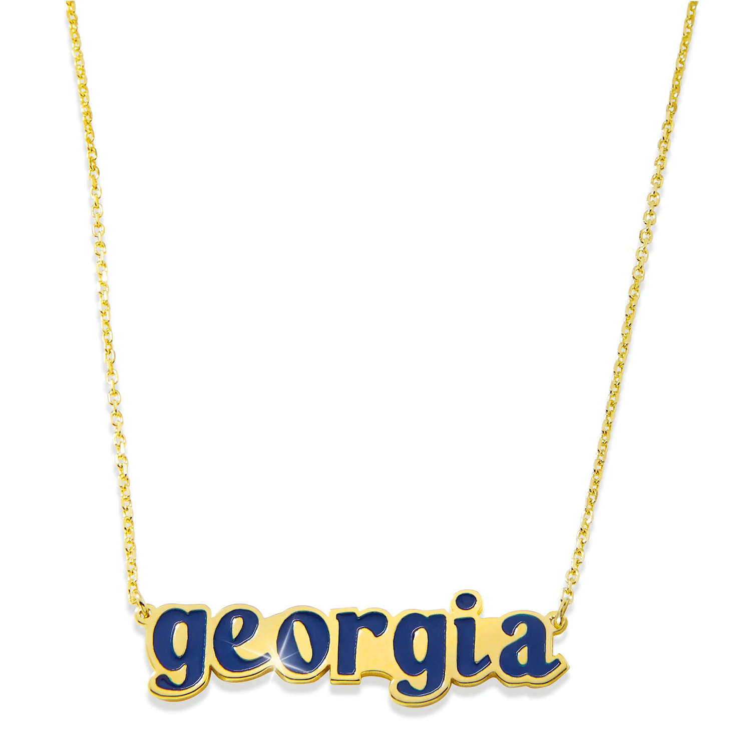 Lowercase Enamel Name Necklace - Image 4