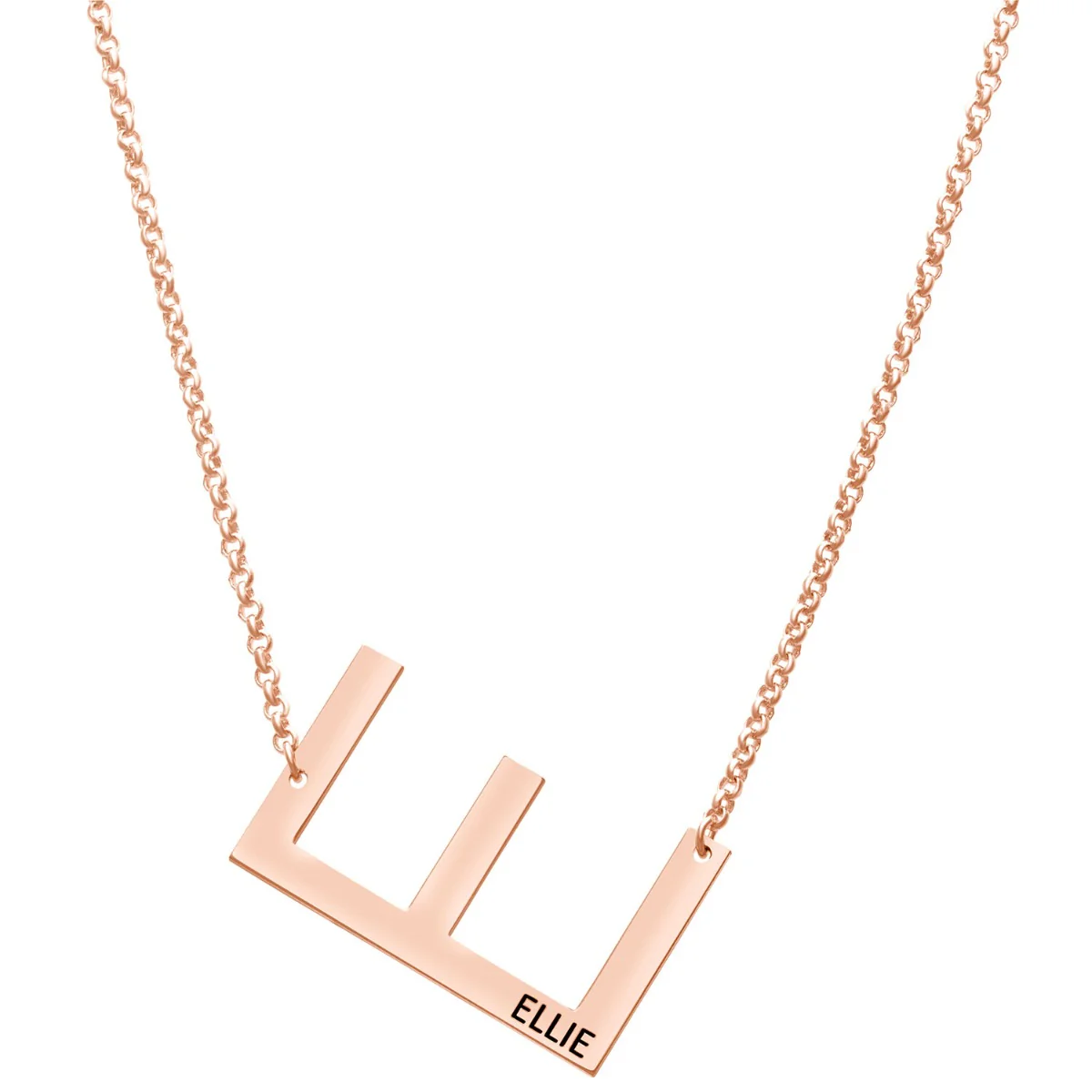 Medium Initial with Engraved Name Station Necklace - Image 5