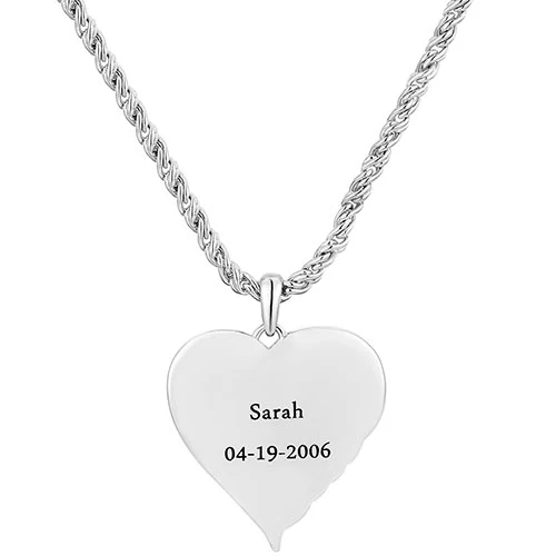 Memorial Angel Single Wing Personalized Necklace - Image 3