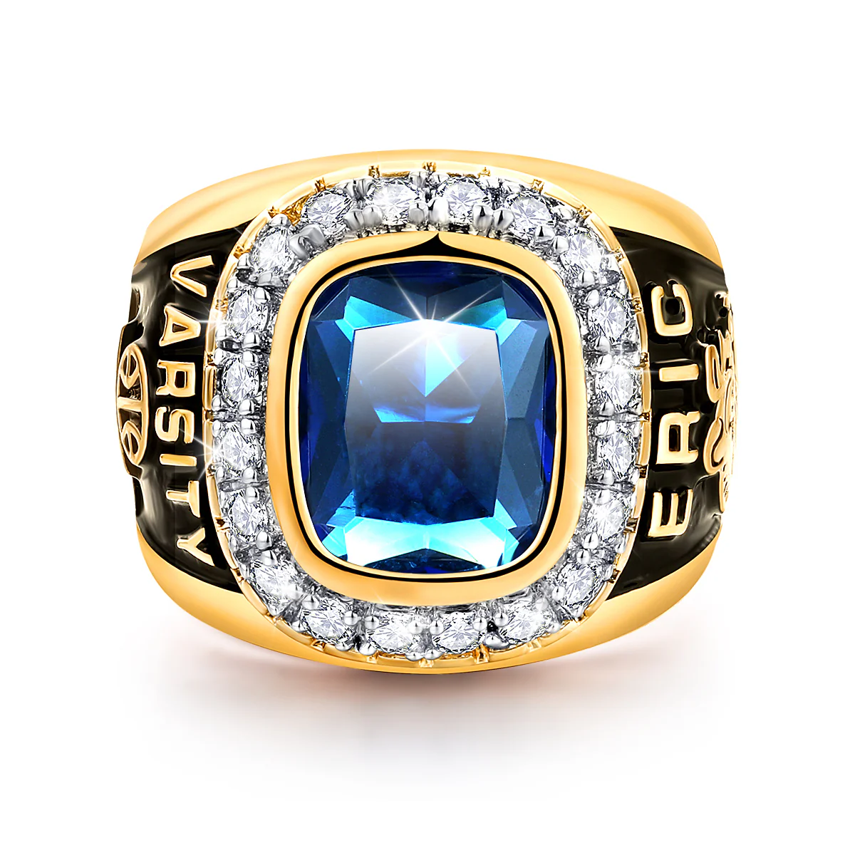 Men's 14K Gold Plated CZ Encrusted Class Ring - Image 2