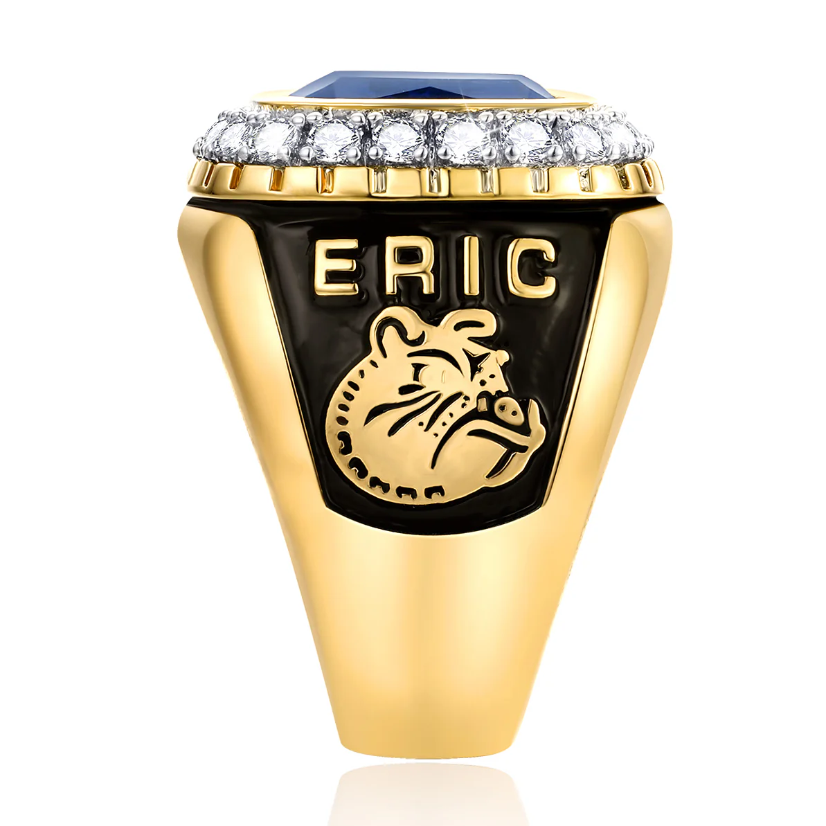 Men's 14K Gold Plated CZ Encrusted Class Ring - Image 3