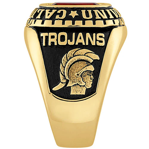 Men's 18K Gold over Sterling Large Traditional Stone Class Ring - Image 3