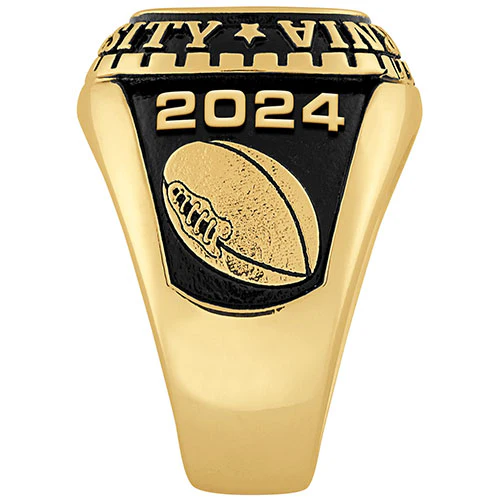Men's 18K Gold over Sterling Large Traditional Stone Class Ring - Image 4