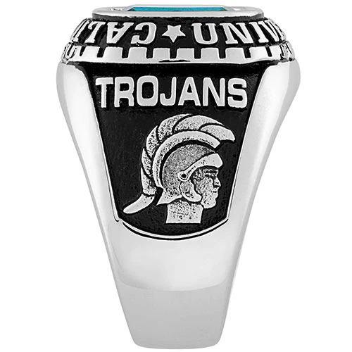 Men's CELEBRIUM Large Traditional Checkerboard Birthstone Class Ring - Image 3