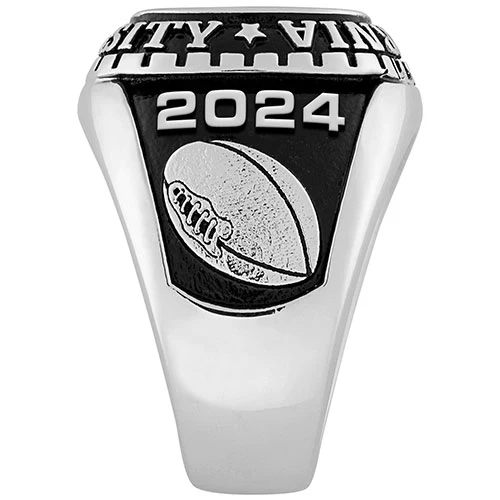 Men's CELEBRIUM Large Traditional Checkerboard Birthstone Class Ring - Image 4