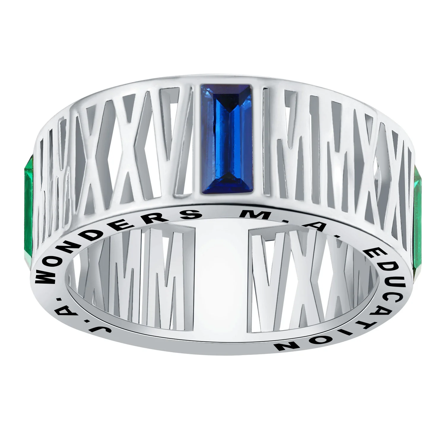Men's CELEBRIUM Roman Numeral 2025 Birthstone Class Ring