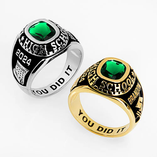 Men's CELEBRIUM Traditional Cushion Birthstone Class Ring - Image 6