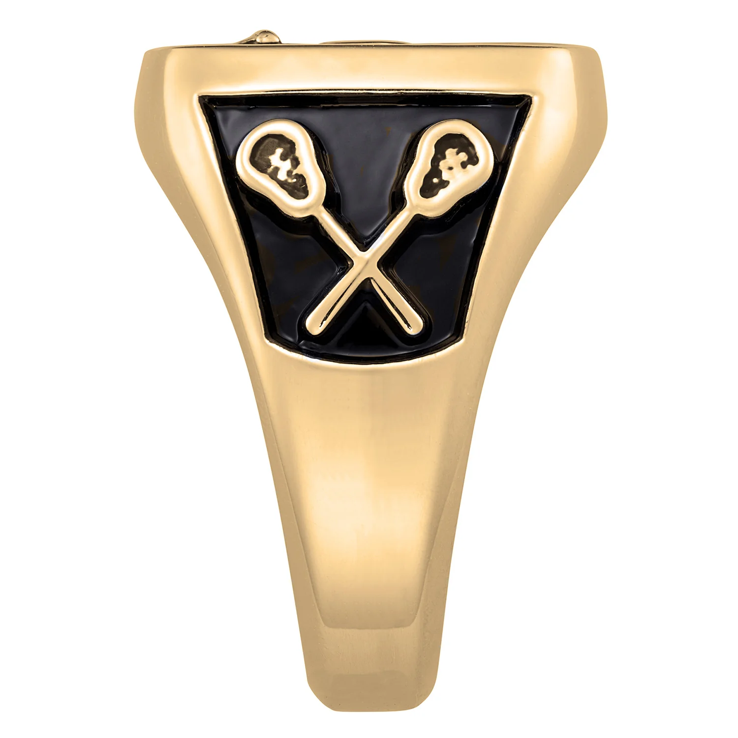 Men's 14K Gold over Sterling Crest Square Signet Class Ring - Image 3