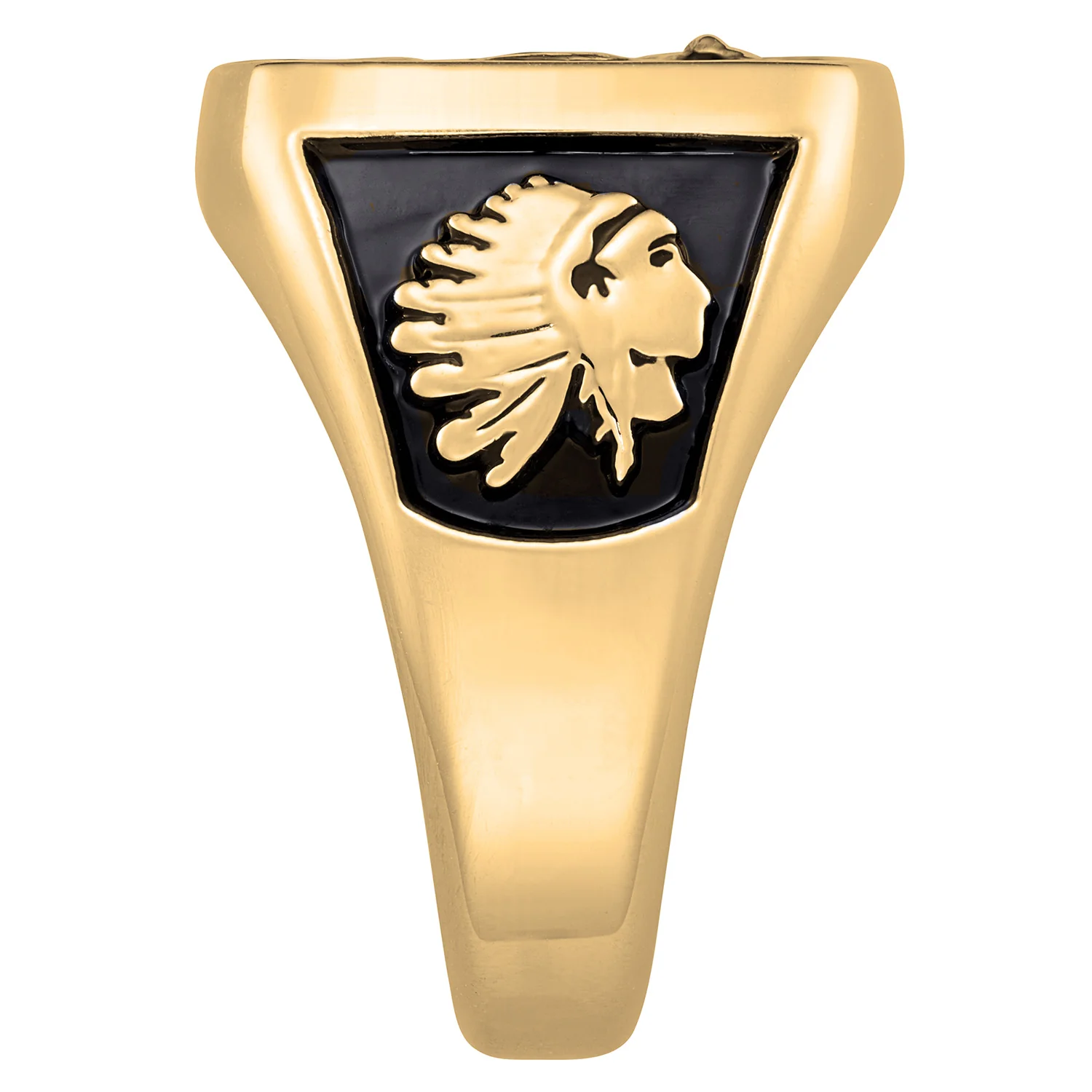 Men's 14K Gold over Sterling Crest Square Signet Class Ring - Image 4