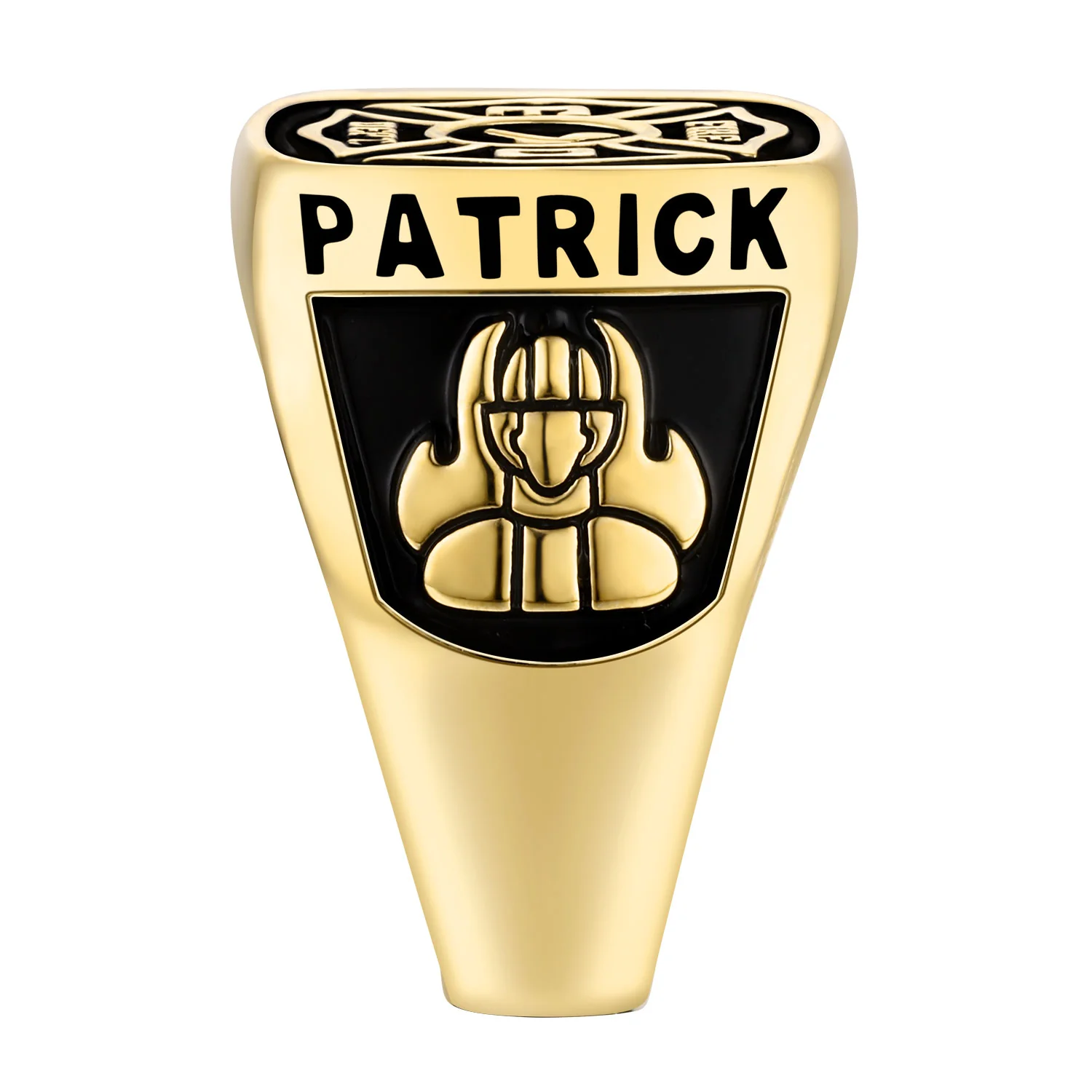 Men's Gold over Sterling Fire Dept First Responder Ring - Image 3