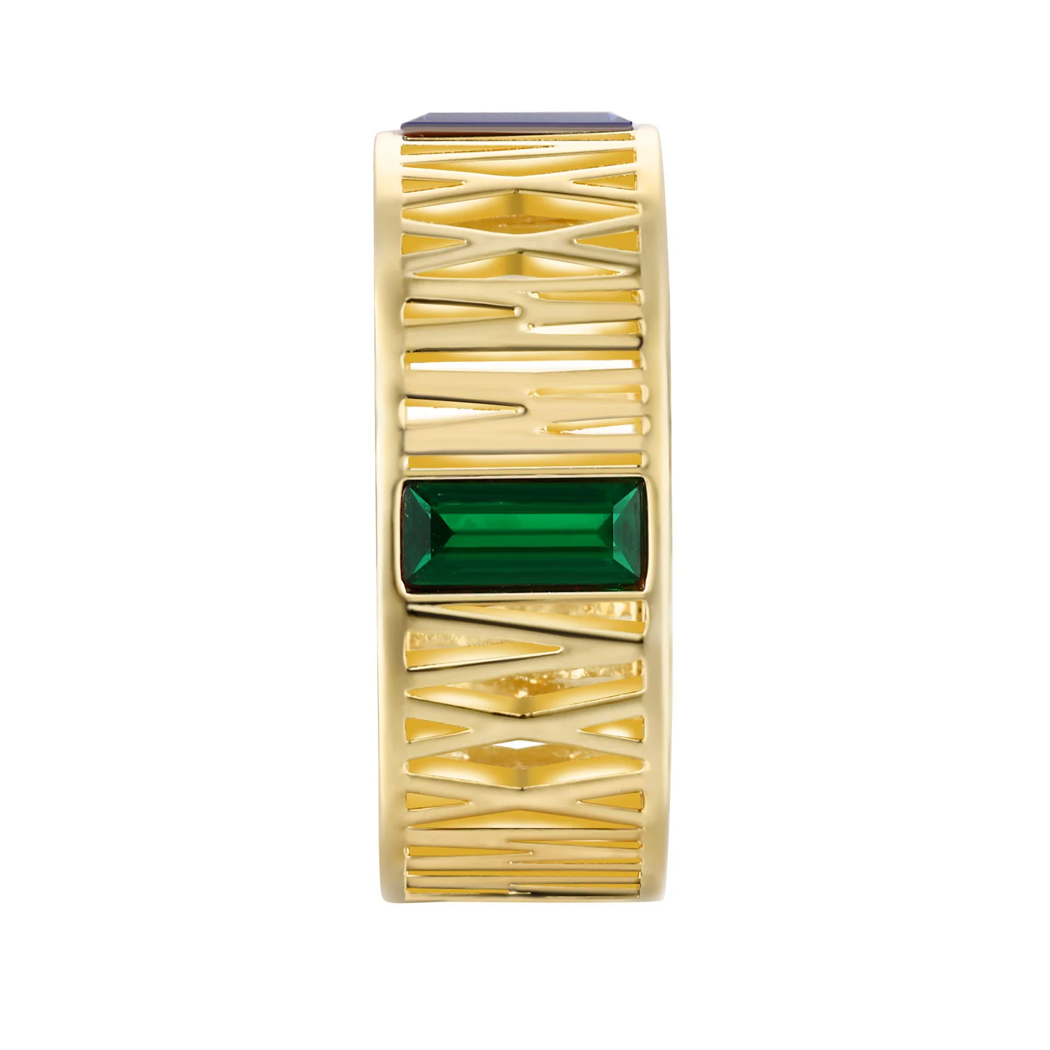 Men's Gold Over Sterling Roman Numeral 2025 Birthstone Class Ring - Image 3