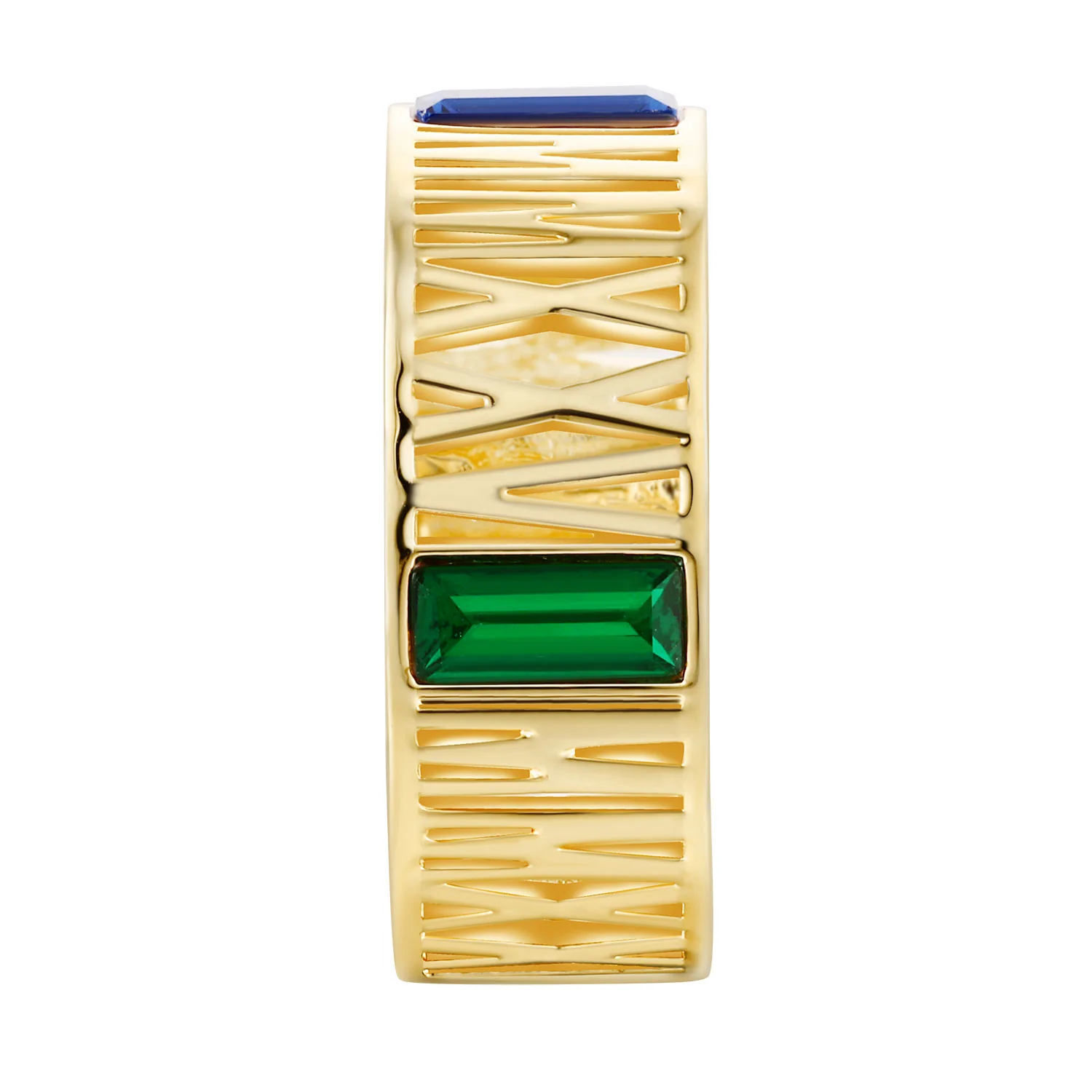 Men's Gold Over Sterling Roman Numeral 2025 Birthstone Class Ring - Image 4