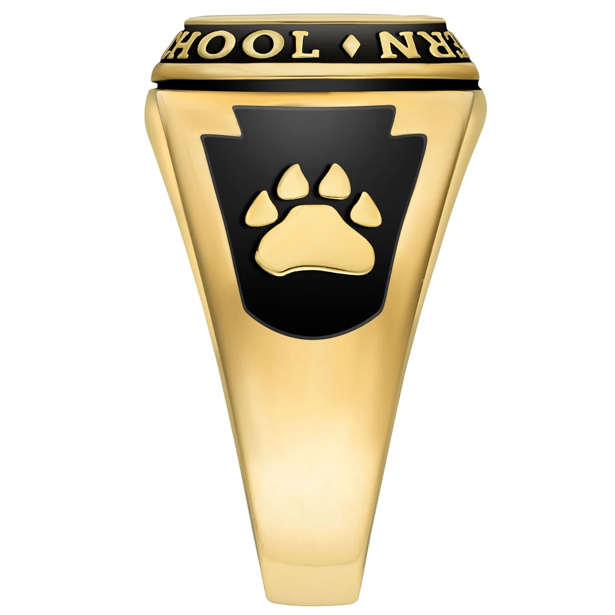 Men's 14K Gold over Sterling Traditional Cushion Birthstone Class Ring - Image 4