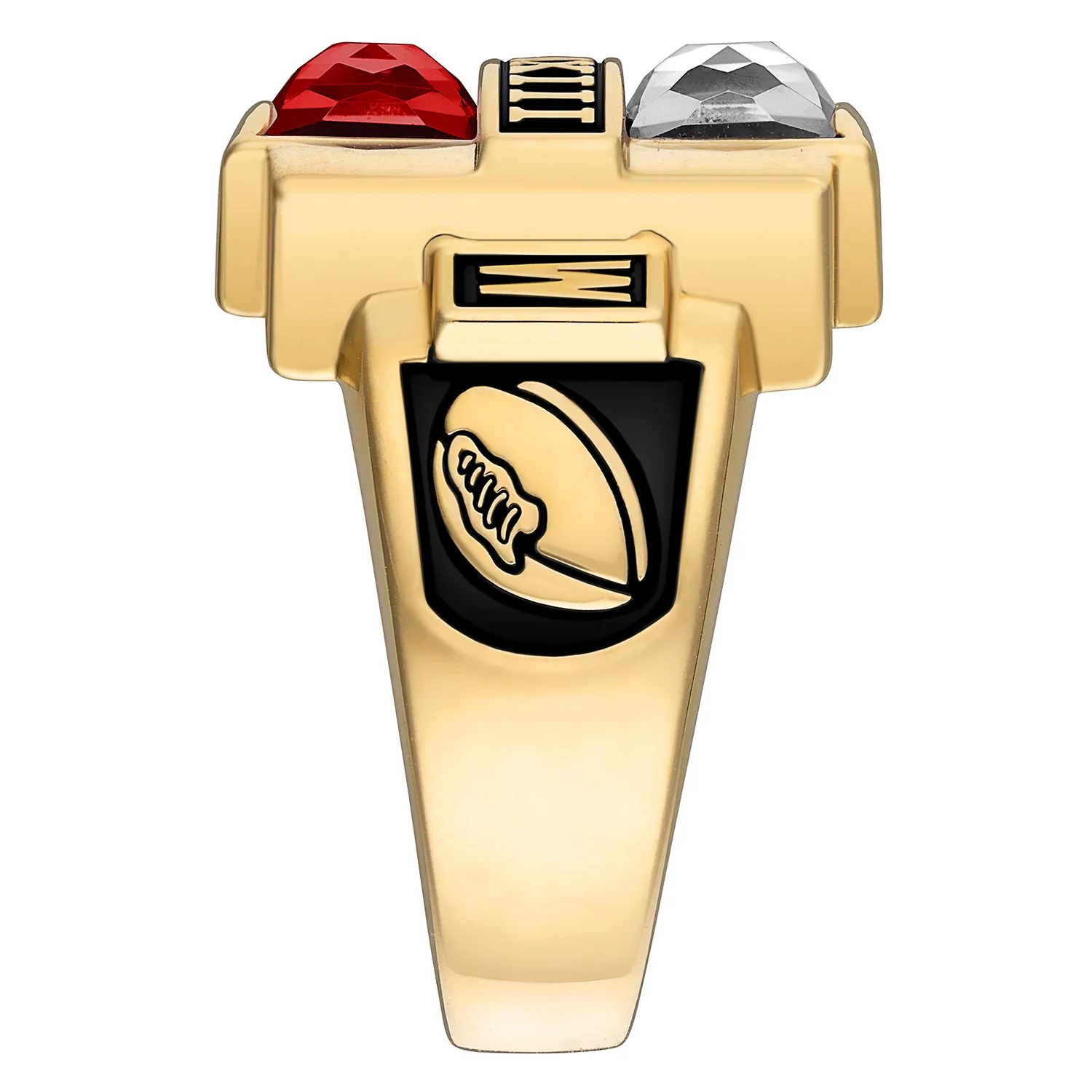 Men's 14K Gold Plated Double Birthstone Rectangle Class Ring - Image 4
