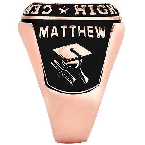 Men's Rose Gold CELEBRIUM Double Row Traditional Class Ring - Image 4