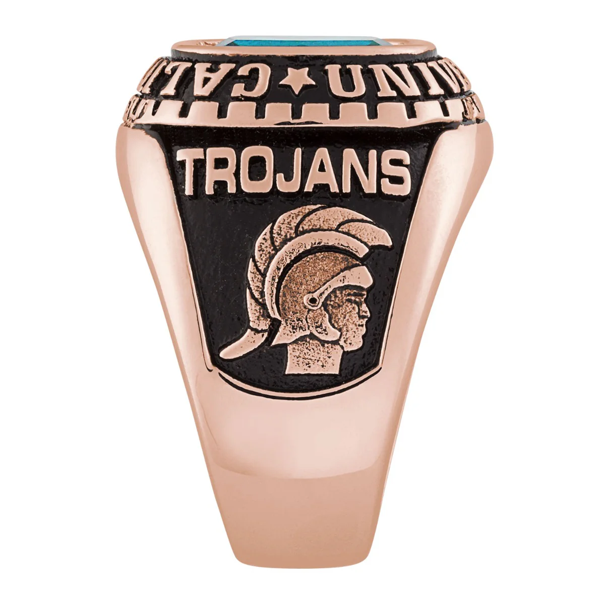 Men's Rose Gold CELEBRIUM Large Traditional Checkerboard Birthstone Class Ring - Image 3