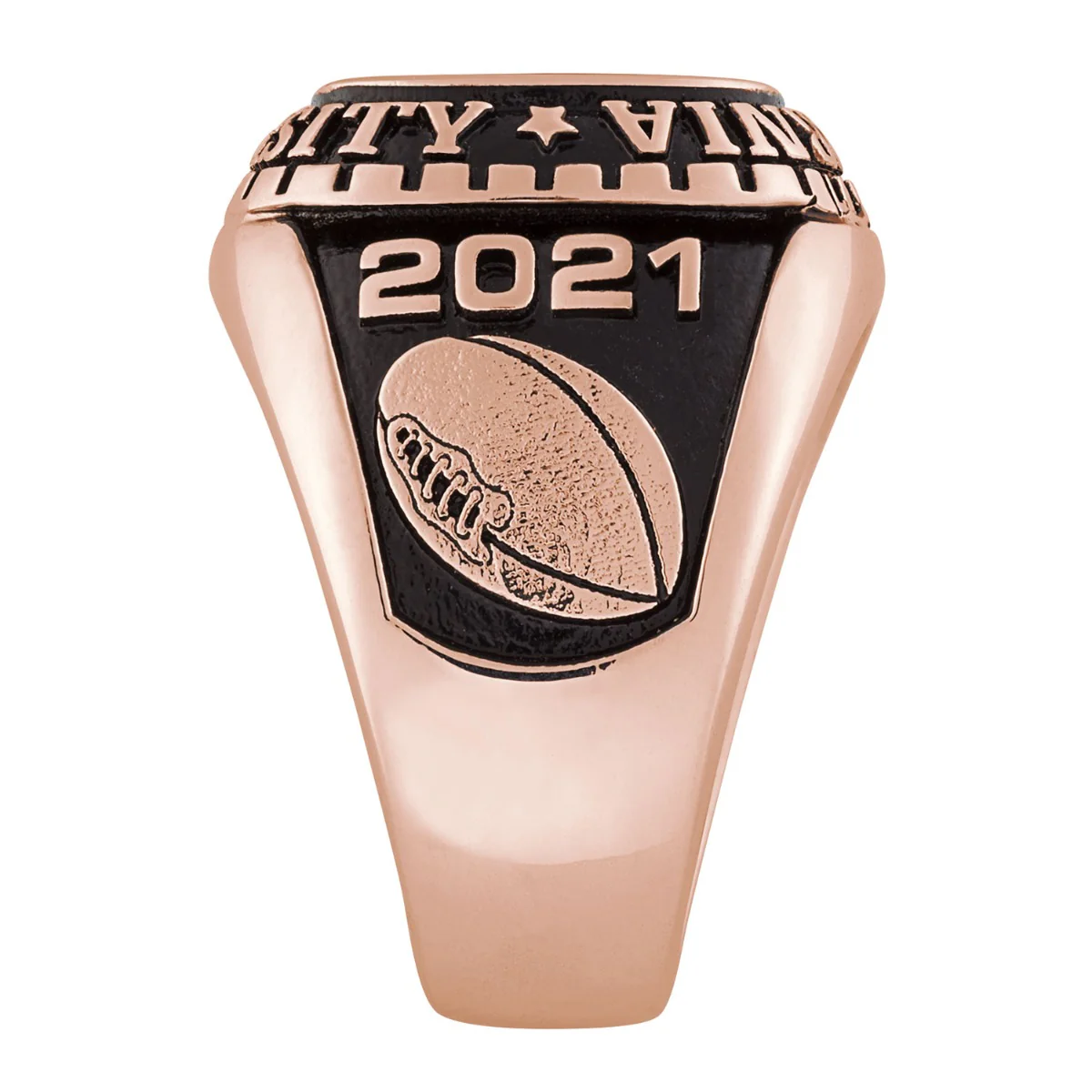 Men's Rose Gold CELEBRIUM Large Traditional Checkerboard Birthstone Class Ring - Image 4