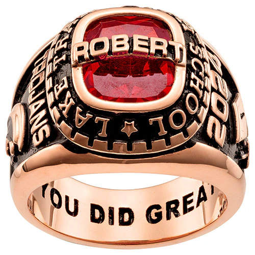 Men's Rose Gold CELEBRIUM Personalized Top Traditional Birthstone Class Ring