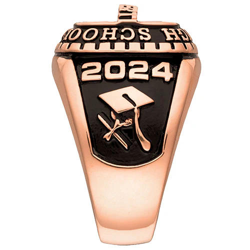 Men's Rose Gold CELEBRIUM Personalized Top Traditional Birthstone Class Ring - Image 4