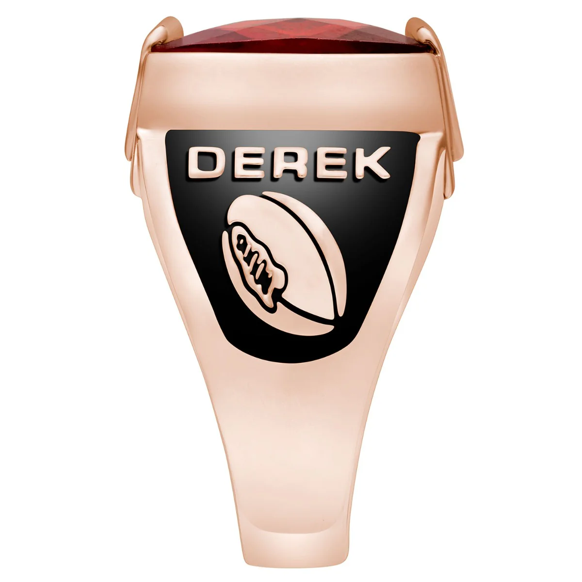 Men's Rose Gold CELEBRIUM Traditional Deco Birthstone Class Ring - Image 3