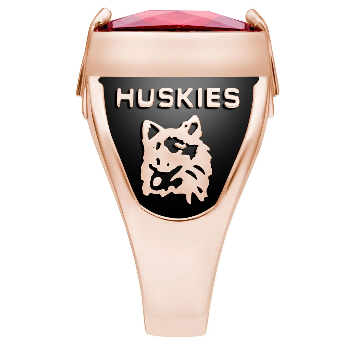 Men's Rose Gold CELEBRIUM Traditional Deco Birthstone Class Ring - Image 4