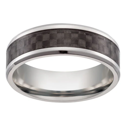 Men's Stainless Steel Two-Tone Textured Band Ring