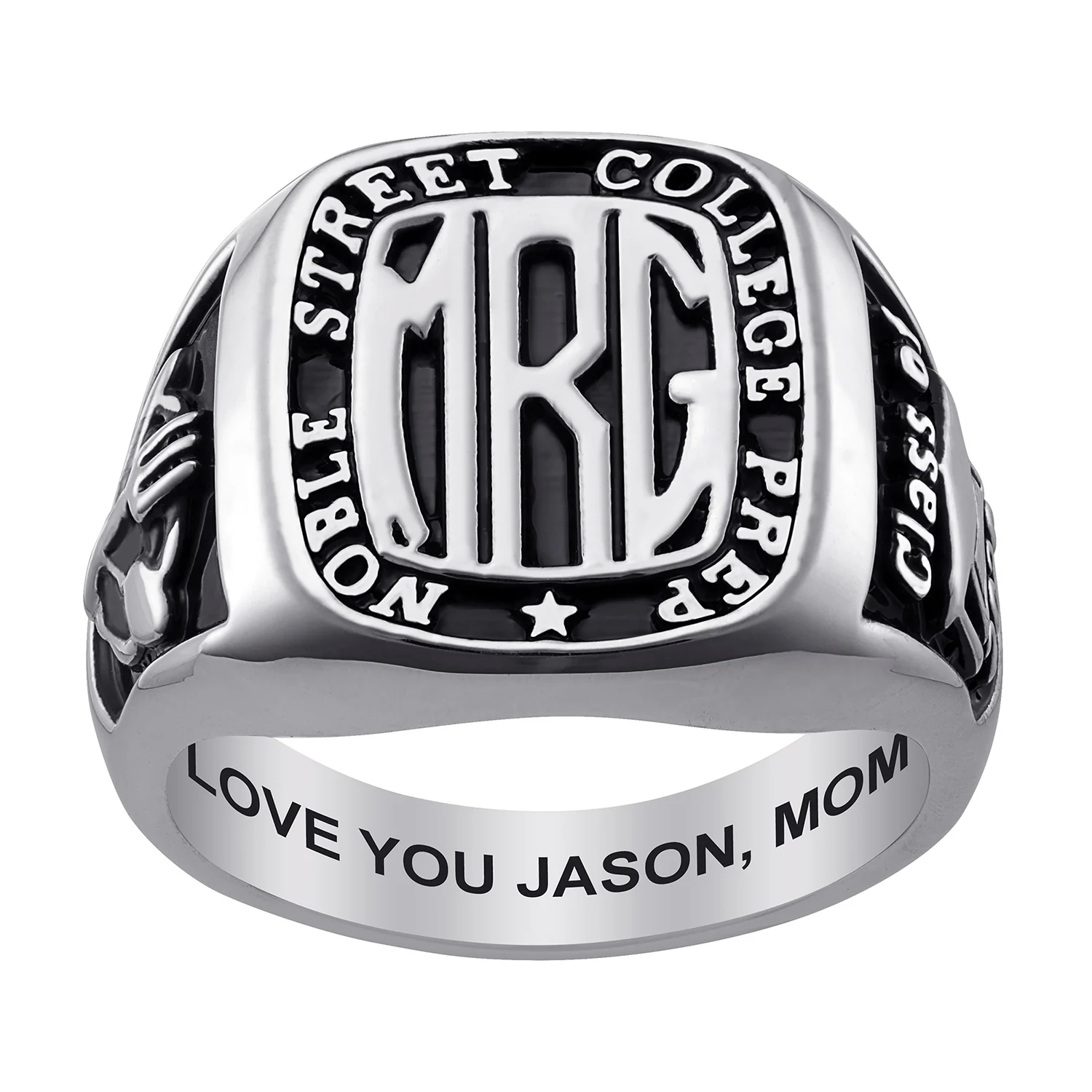 Men's Sterling Silver Rectangle Signet Class Ring