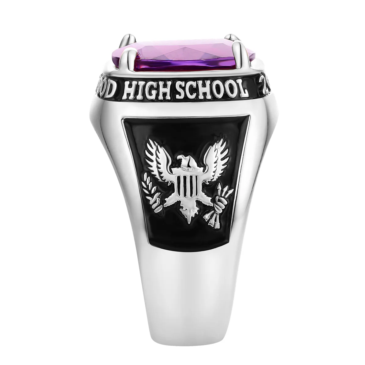 Men's Traditional Prong station Birthstone Class Ring - Image 4