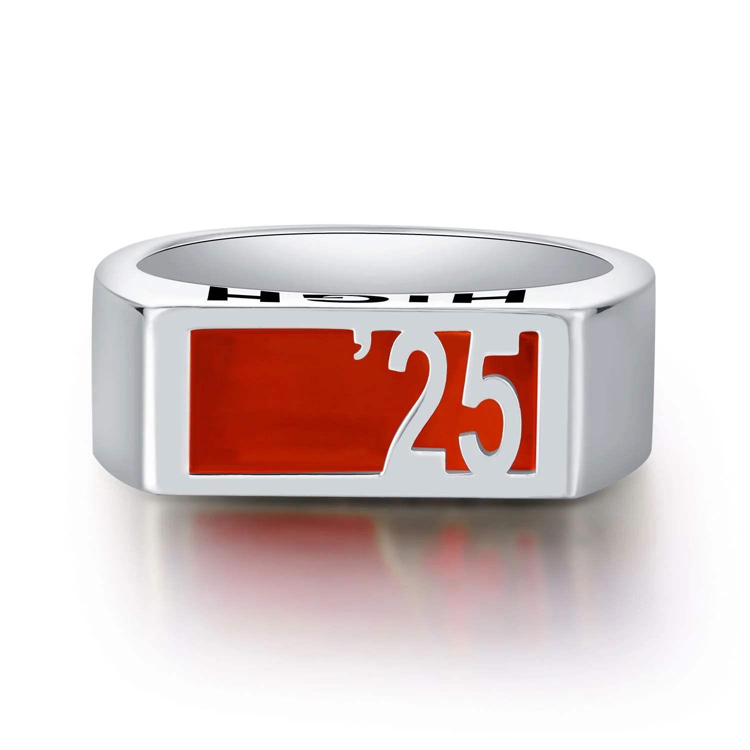 Men's Celebrium Contemporary Graduation Year Signet Class Ring - Image 3