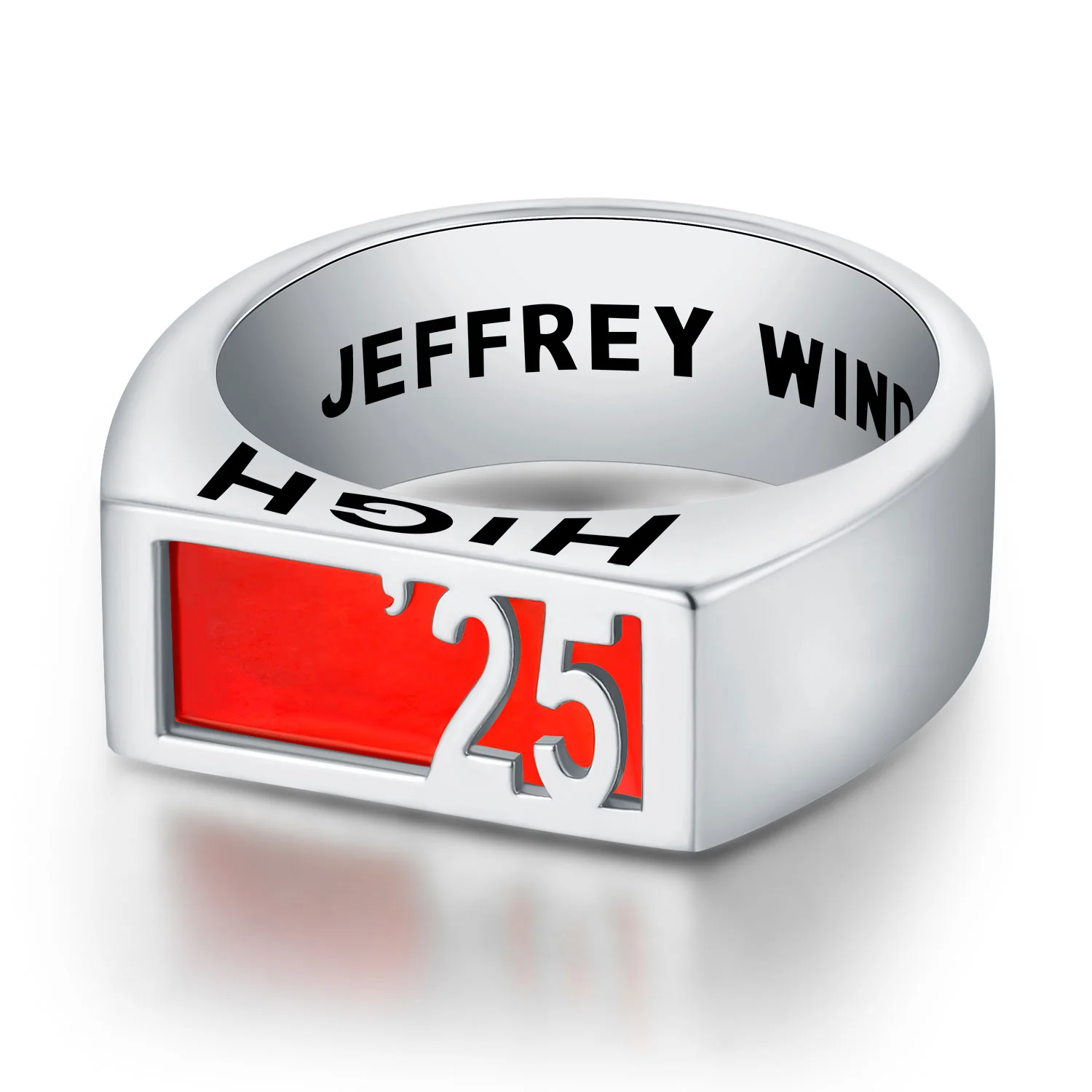 Men's Celebrium Contemporary Graduation Year Signet Class Ring - Image 4