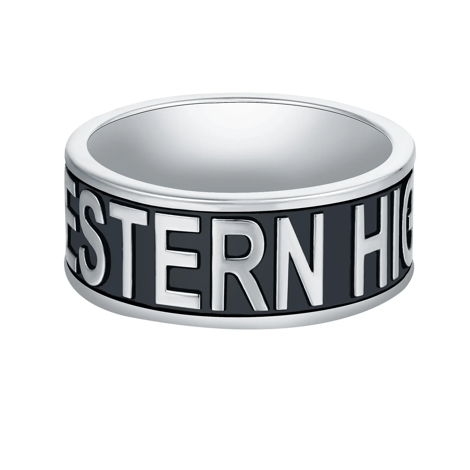 Men's Sterling Silver Personalized Graduation-Class Band Ring - Image 3