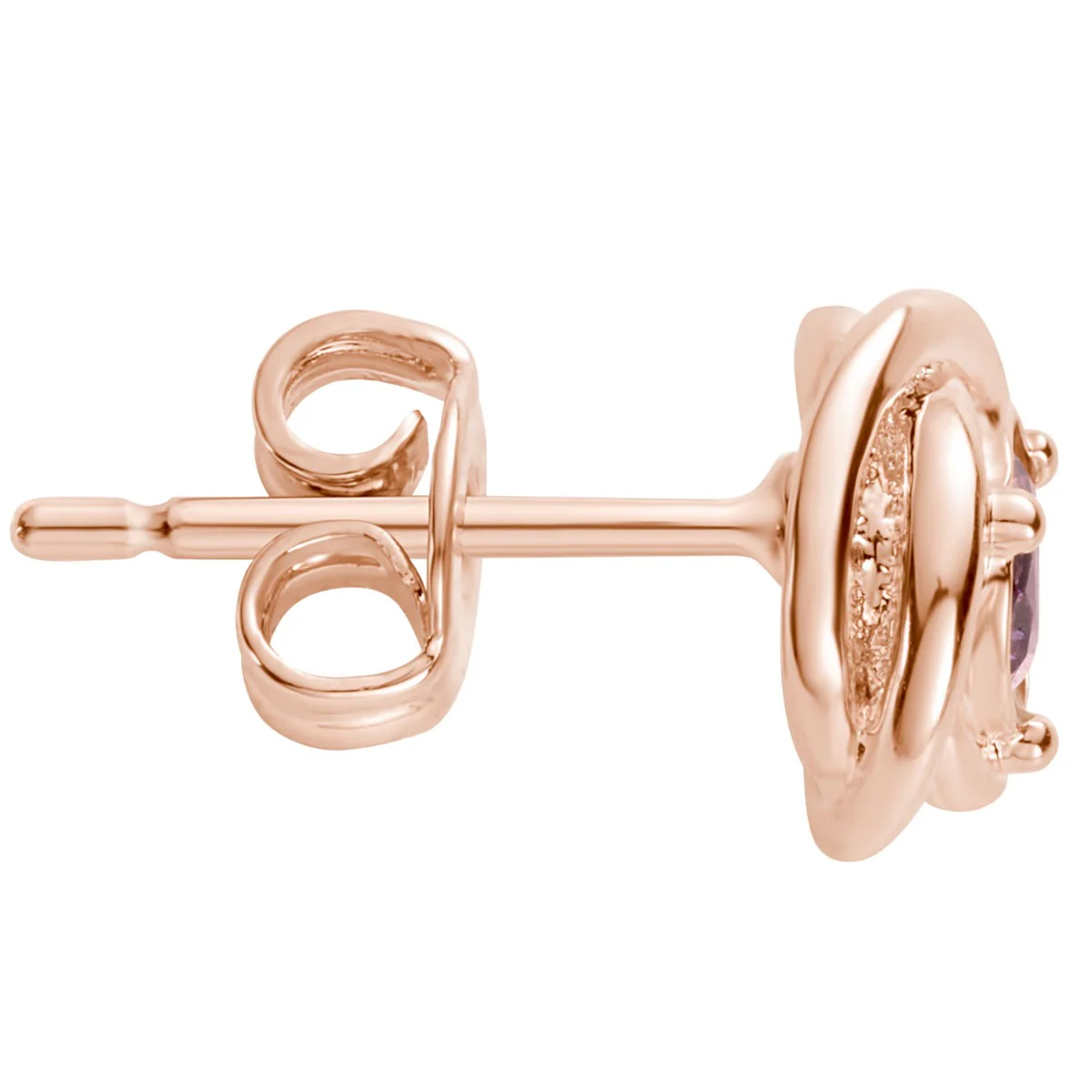 Mini Love Knot Birthstone Button Earrings - Image 7