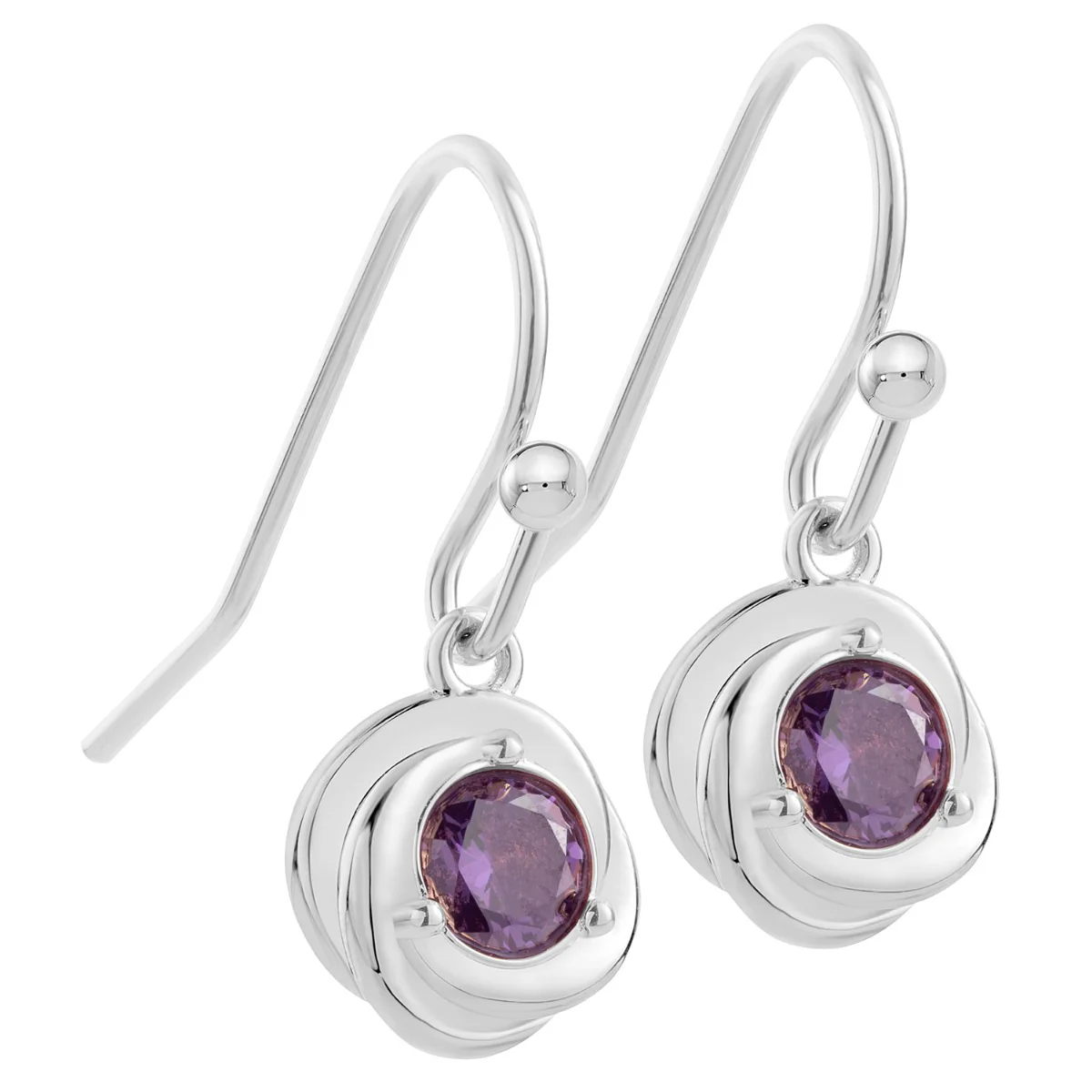 Mini Love Knot Birthstone Drop Earrings - Image 2