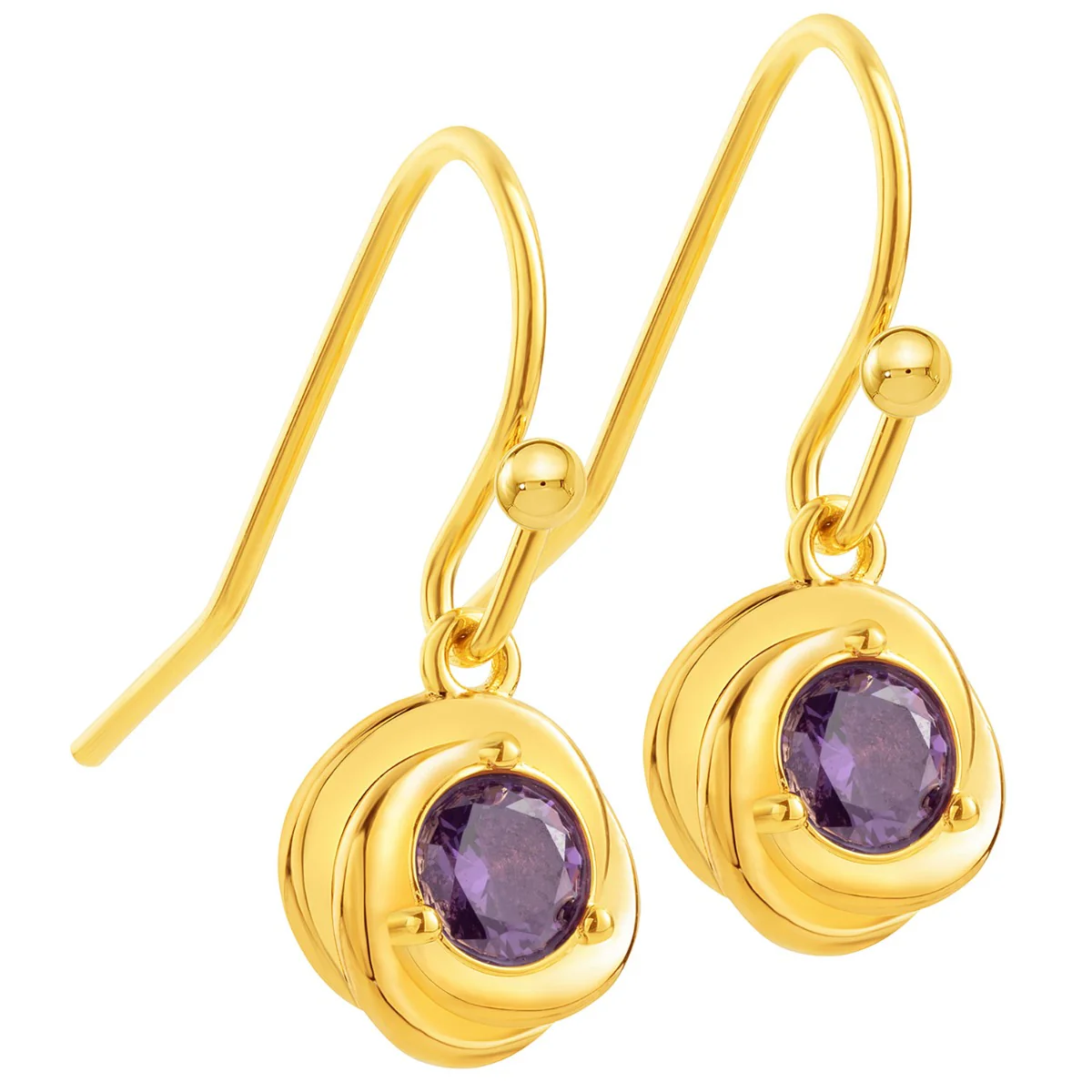 Mini Love Knot Birthstone Drop Earrings - Image 3