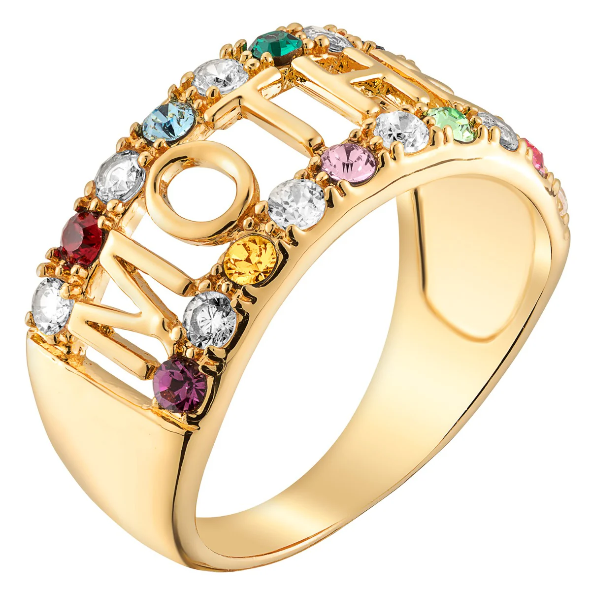 Mother CZ Family Birthstone Ring - Image 2