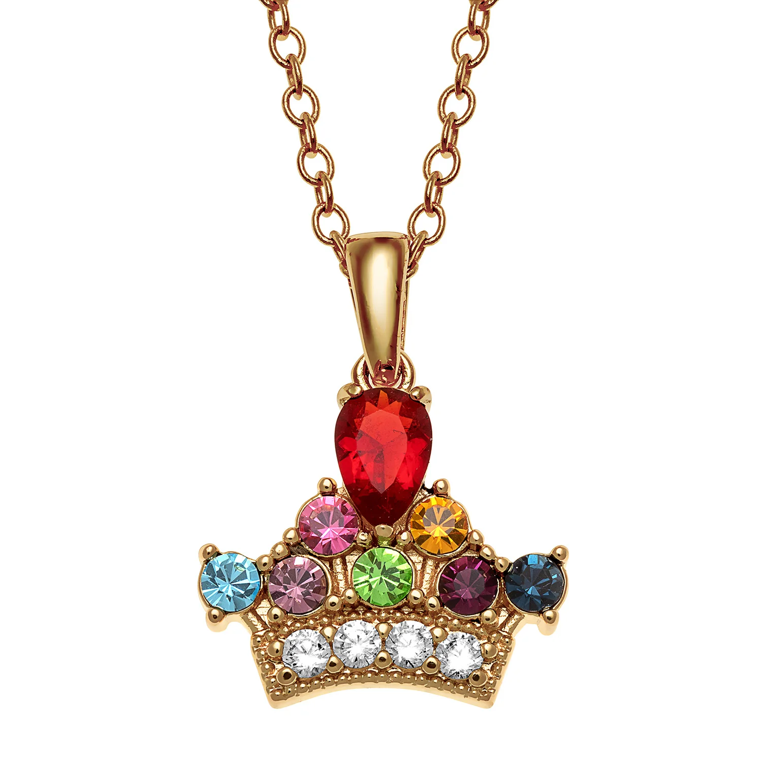 Mother's Family Crown Birthstone Pendant