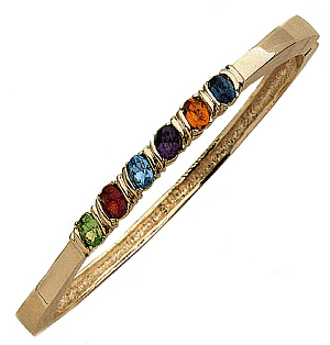 Mother's Birthstone Bangle Bracelet - Image 2
