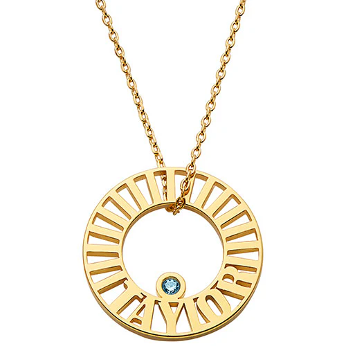 Name Token Birthstone Necklace - Image 4