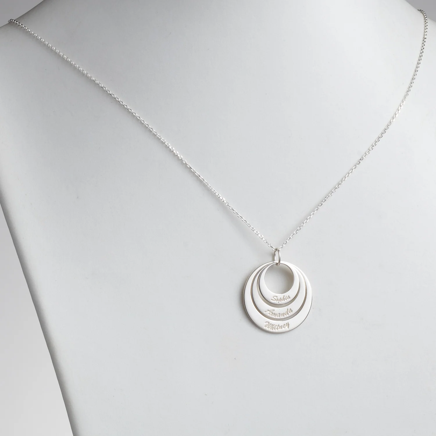 Nesting Circles with Names Necklace - 3 Discs - Image 2
