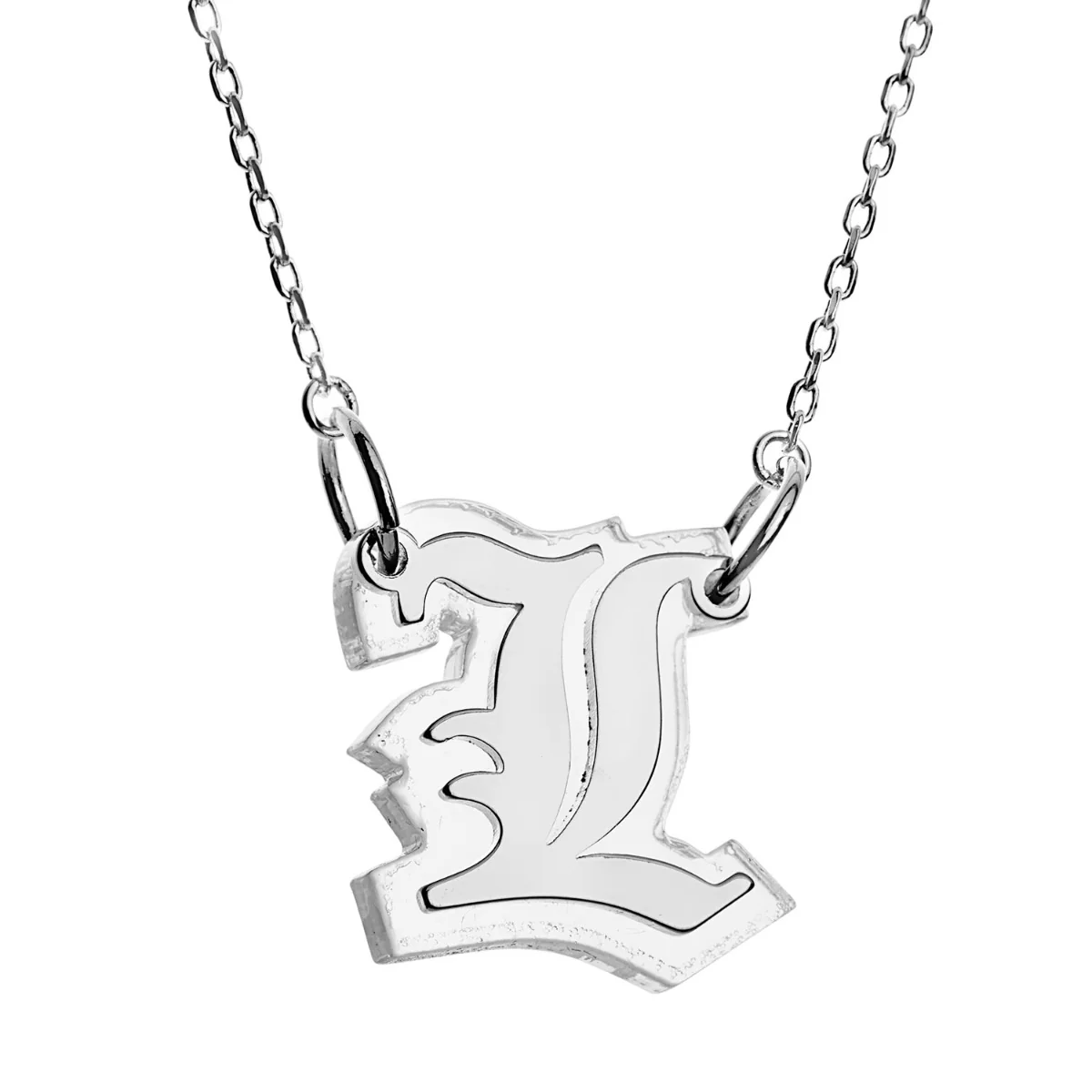 Old English Initial on Translucent Plaque Necklace - Image 4