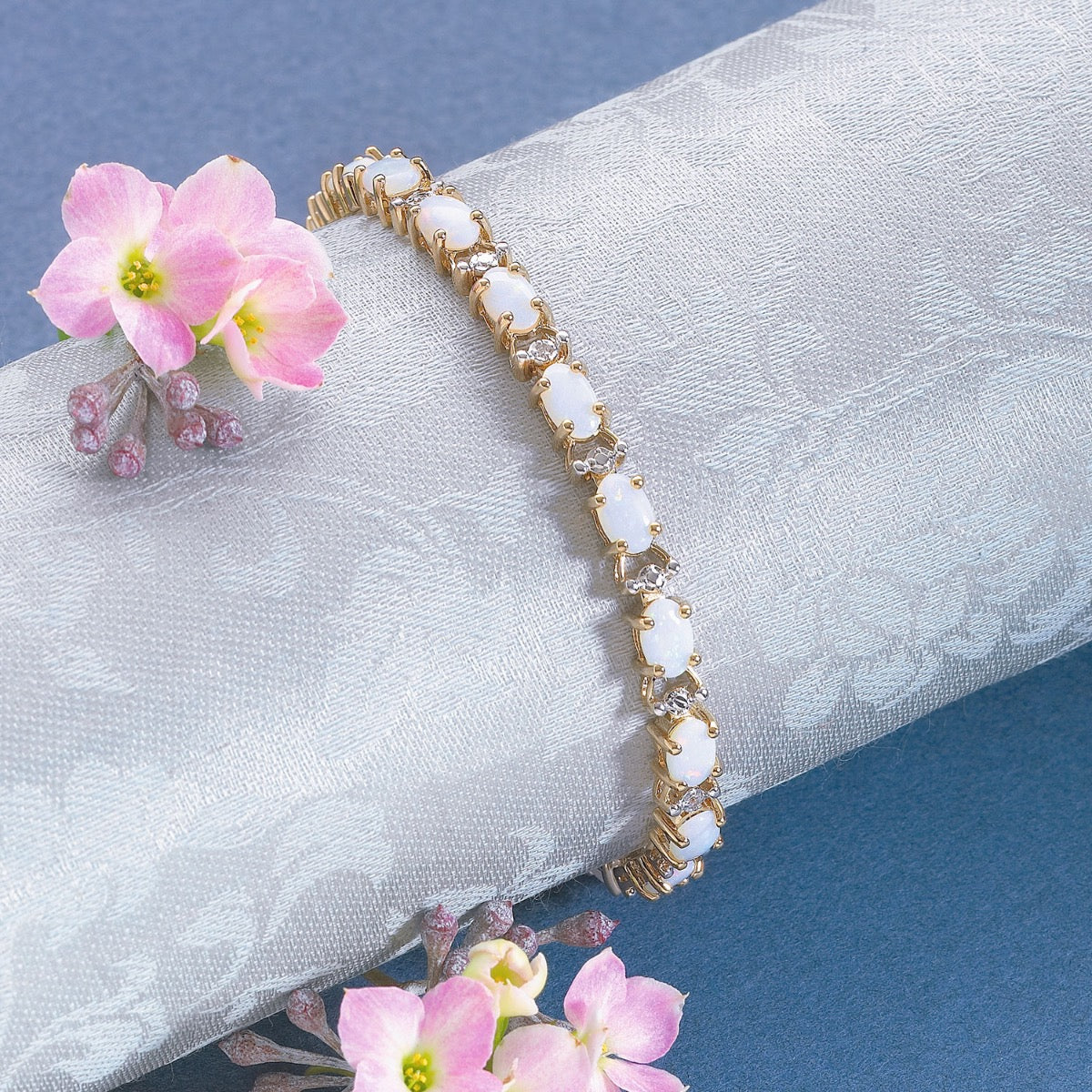 Opal and Diamond 8 Inch Tennis Bracelet - Image 2