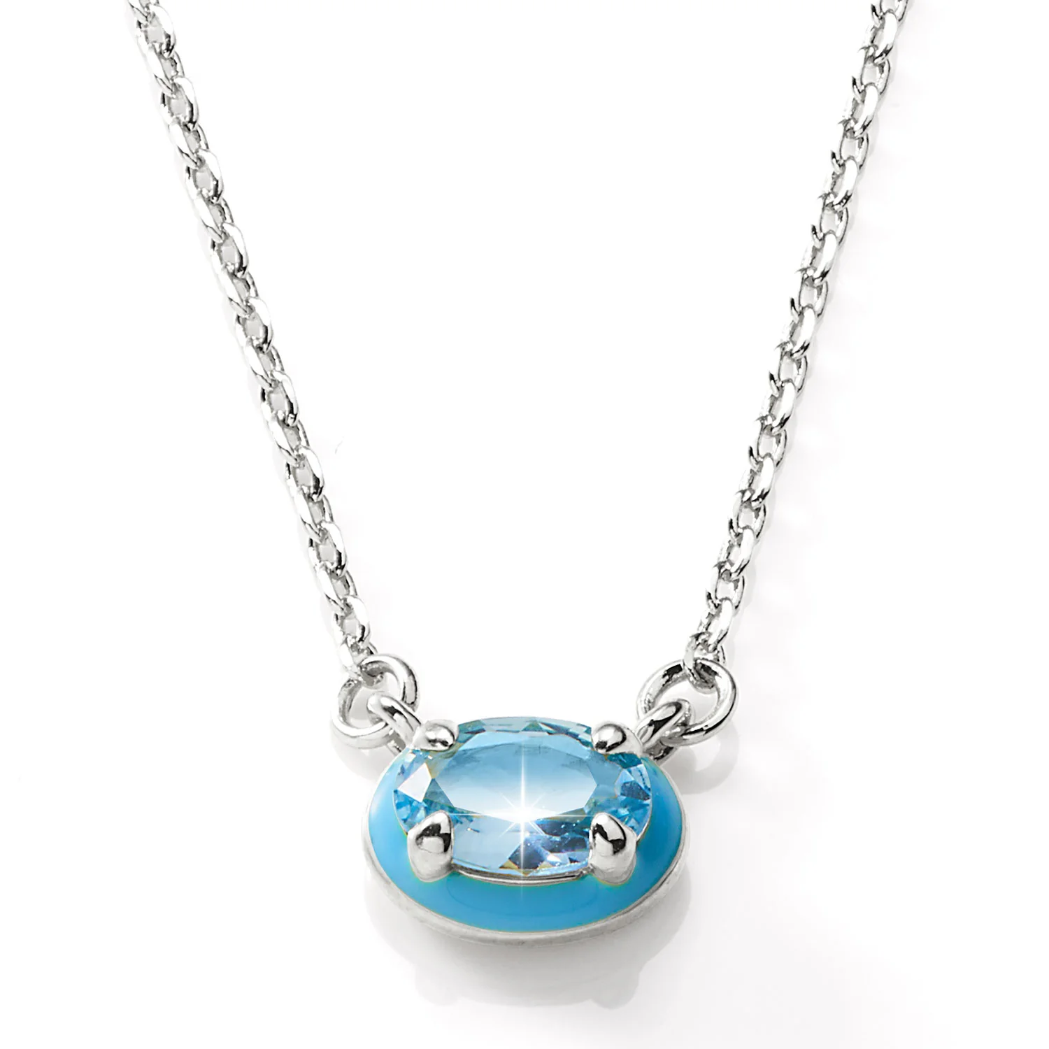 Oval Birthstone and Enamel Necklace - Image 2