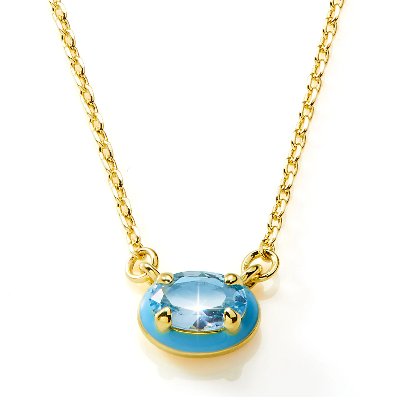 Oval Birthstone and Enamel Necklace - Image 3