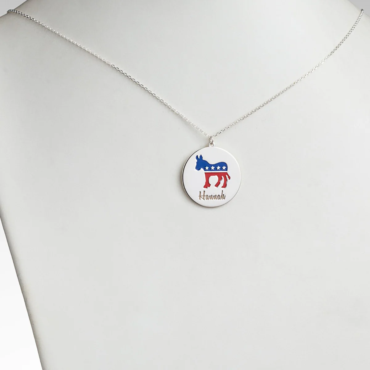 Patriotic Name with Enamel Donkey Necklace - Image 2
