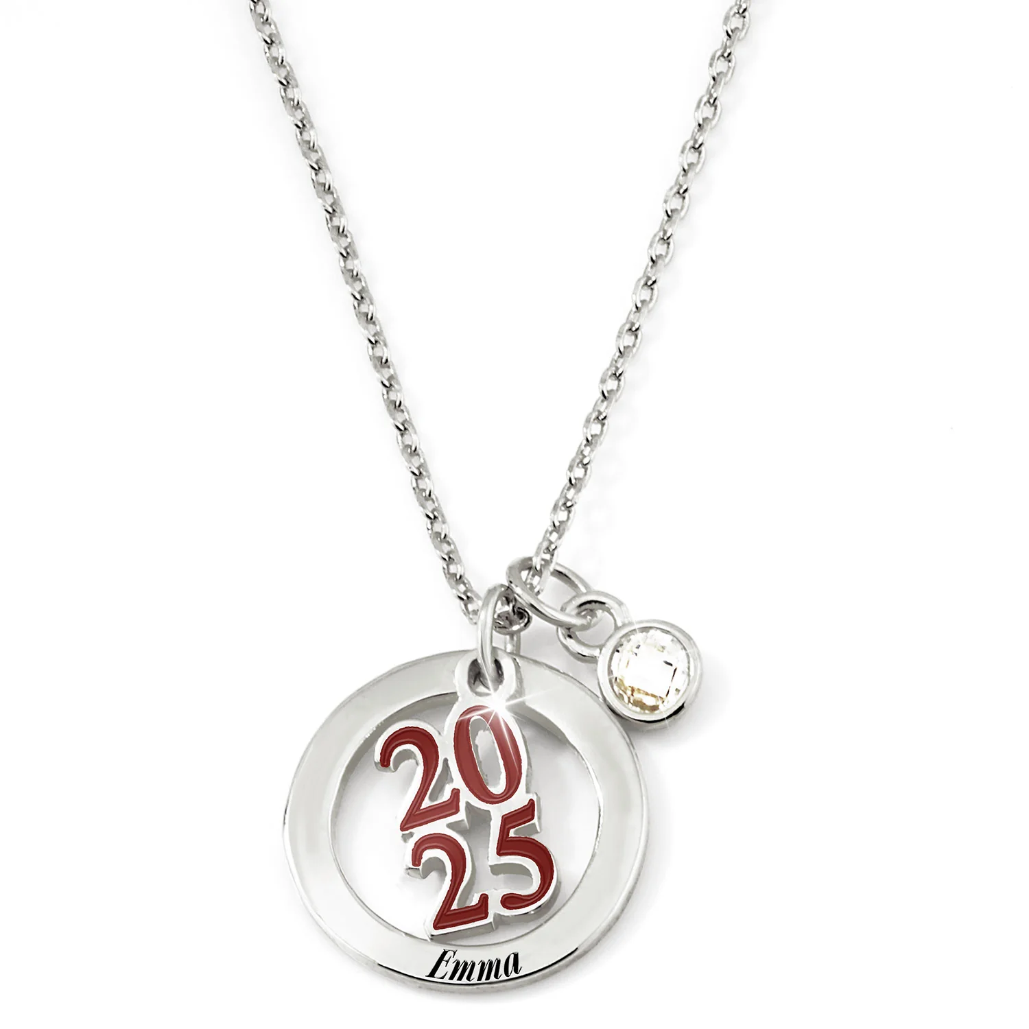Personalized Charms Enamel Graduation Cluster Birthstone Freestyle Class/ Graduation Necklace - Image 2