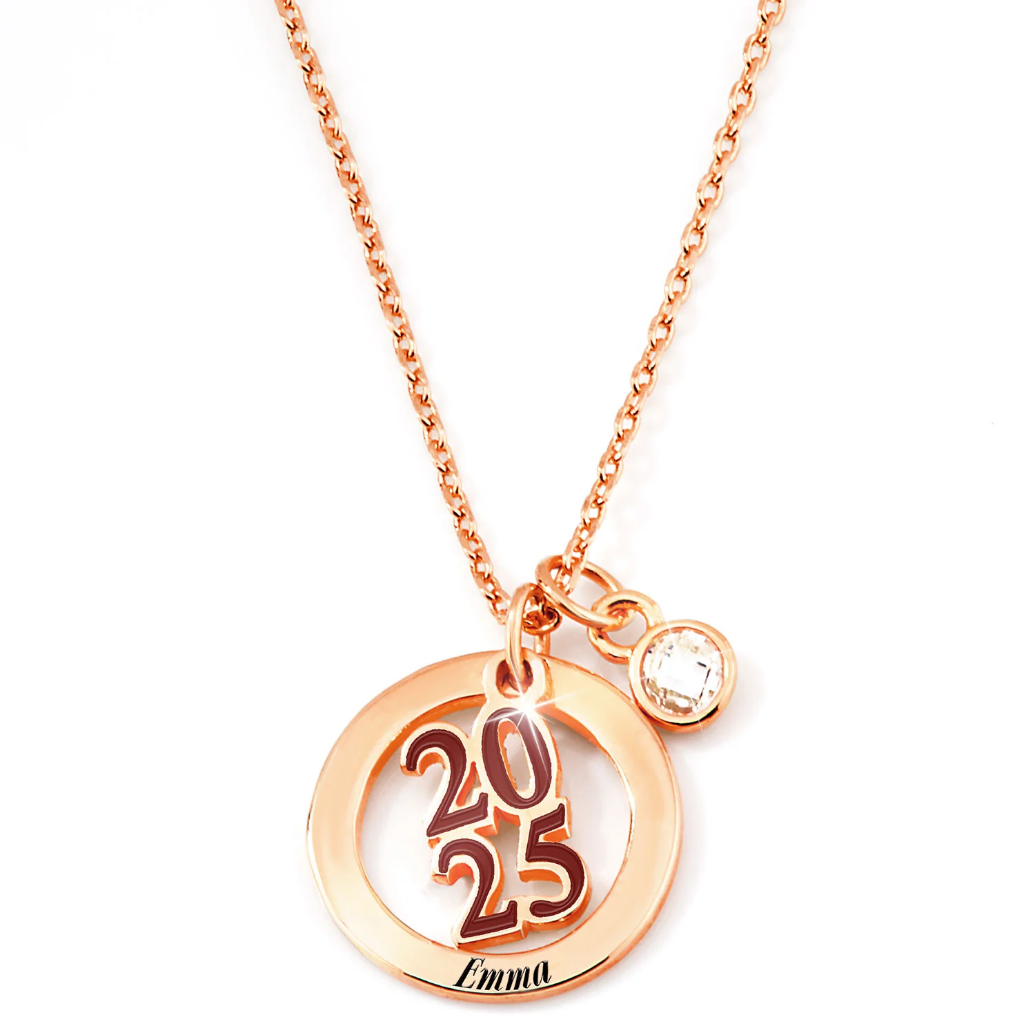 Personalized Charms Enamel Graduation Cluster Birthstone Freestyle Class/ Graduation Necklace - Image 5