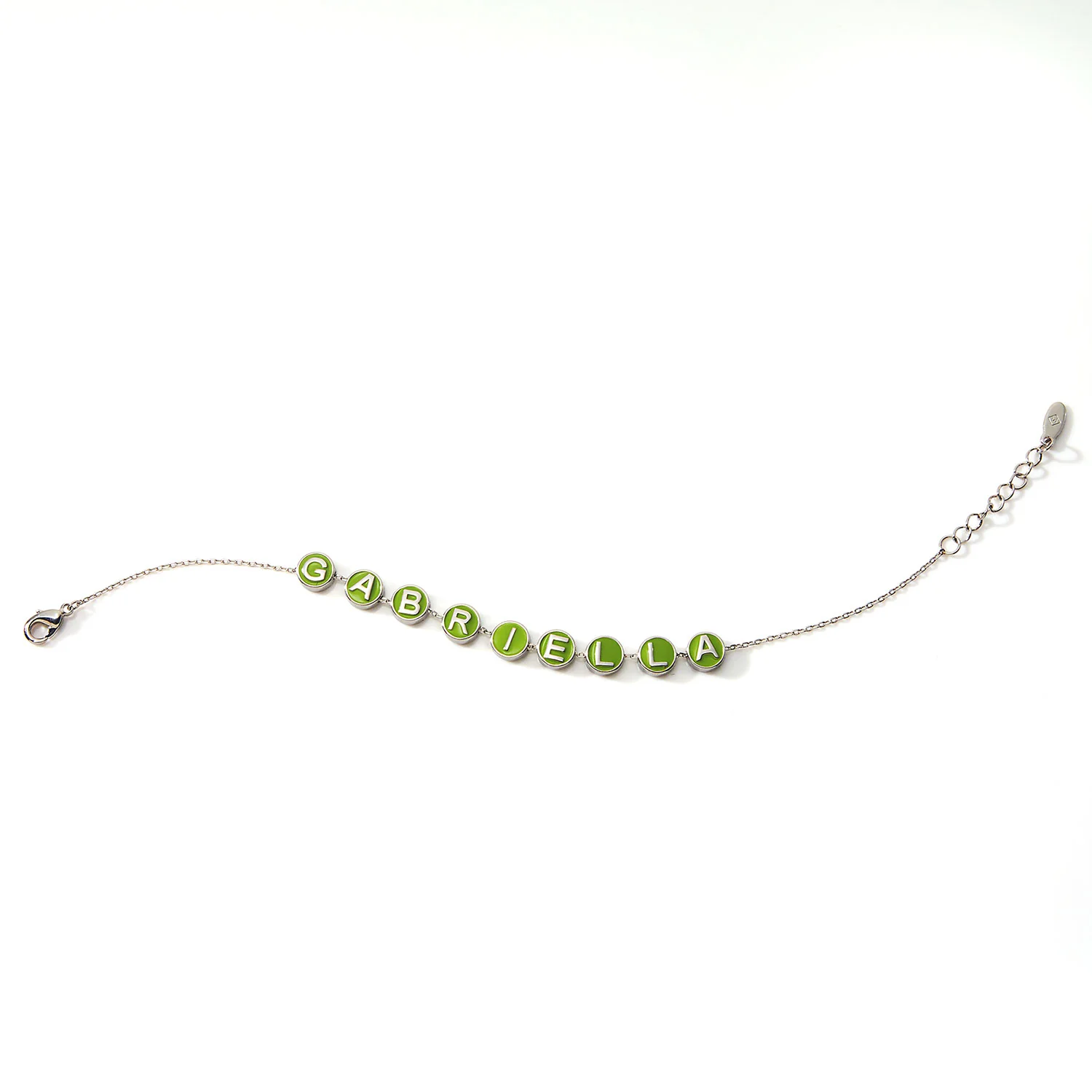 Personalized Enamel Slider Charm Name/ Initial Bracelet - Image 6