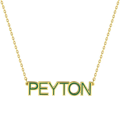 Personalized Enamel Uppercase Name Necklace - Image 4