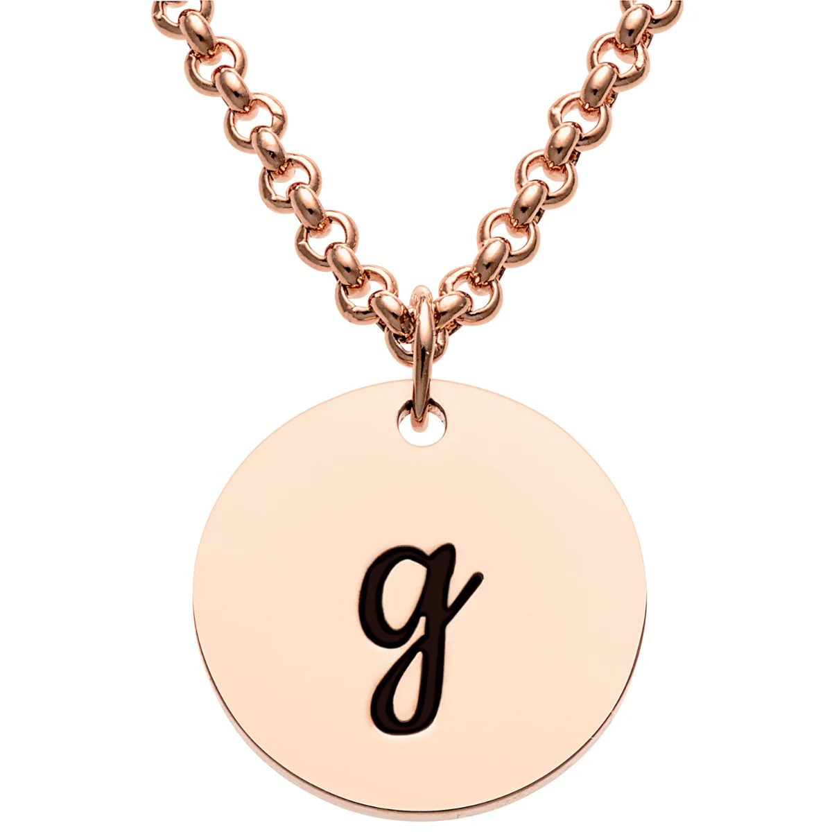 Personalized Engraved Flower and Initial Disc Necklace - Image 9